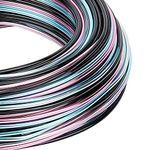 BENECREAT Multicolor Jewelry Craft Aluminum Wire (15 Gauge/1.5mm, 136 Feet/41m) Bendable Metal Wire with Storage Box for Jewelry Beading Craft Project - Black, Blue, Pink