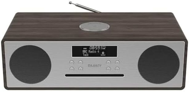 Majority Oakington Bluetooth DAB Radio and CD Player and Music System, Oak, Walnut