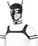 Unisex Neoprene Dog Head Mask, Novelty Dog Head Mask with Collar, Armband and Shoulder Strap