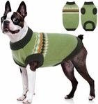 Kuoser Dog Sweaters for Small Dogs Male, Knitted Christmas Dog Sweater, Fall Winter Puppy Knitwear Apparel Pet Pullover Sweatshirt Outfits for Chihuahua, Bulldog, Dachshund, Pug, Yorkie, Green S