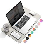YSAGi Multifunctional Office Desk Pad, Ultra Thin Waterproof PU Leather Mouse Pad, Dual Use Desk Writing Mat for Office/Home (23.6" x 13.7", Grey)