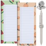 FRIUSATE 2 Pack Magnetic Shopping List Pad & 1 Magnetic Pen Clip 100 Tear Off Sheets Magnetic Grocery List Magnetic Notepad Magnetic Pen Holder For Fridge