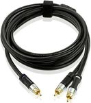 Mediabridge™ Ultra Series RCA Y-Adapter (8 Feet) - 1-Male to 2-Male for Digital Audio or Subwoofer - Dual Shielded with RCA to RCA Gold-Plated Connectors - Black - (Part# CYA-1M2M-8B)