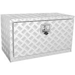 VEVOR Underbody Truck Box, 30"×14"×16" Pickup Storage Box, Heavy Duty Aluminum Diamond Plate Tool Box with Lock and Keys, Waterproof Trailer Storage Box with T-Handle Latch for Truck, Van, Trailer