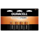 Duracell - CopperTop 9V Alkaline Batteries - long lasting, all-purpose 9 Volt battery for household and business - 4 count