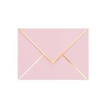 A7 Envelopes - 25-Pack V Flap Foil Border Luxury Mailing Envelopes for 5" x 7" Cards - for Wedding, Invitations, Baby Shower, Photos, Graduation, Birthday, Bridal Shower - 5.25" x 7.25" (Pink)