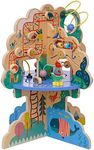 Manhattan Toy 160810 Playground Adventure Wooden Toddler Activity Center with Gliders, Abacus Track, Spinners, Spring Toys and Bead Runs, Multicolor