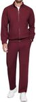 COOFANDY Men Casual Sweatsuits 2 Piece Jogging Suits Sets Fashion Athletic Running Track Suit Wine Red Large