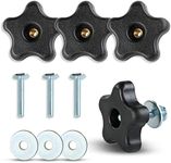 DCT 5 Star Knobs Kit 1/4in-20 Threaded Knob, Bolt with Knob, Clamping Knob Jig Knobs T Track Knobs and Bolts 4-Pack