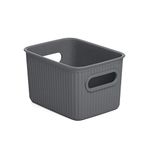 Tatay Baobab Multi-Purpose Small Storage Basket with Capacity for 1.5 Litres, Anthracite Grey, 12.5 x 16.4 x 10 cm