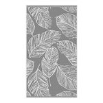 Fusion - Grey Leaf Hand Towel (50 x 90cm) - 100% Cotton - Super Soft - Tropical Palm Leaves Towel - Grey & White Hand Towel/Small Towel/Head Towel - Grey Bathroom Accessory - Matteo Collection