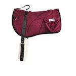 Harrison Howard Ergonomically Designed Correct Bareback Pad with Side Pockets Extra Thick Center for Maximum Support Anti-Slip Bareback Pad Comes with Matching Girth Burgundy