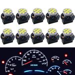 WINETIS T10 194 168 LED Dash Instrument Light Bulbs White with Twist Lock Socket, Extremely Bright T10 Instrument Panel Gauge Cluster Dashboard Lights Bulbs 12V 8-SMD LED Chipset, 10Pcs/Set