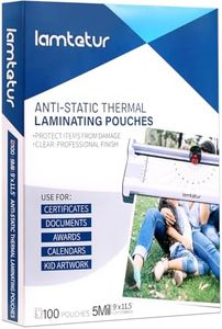 Lamtetur Anti-Static Thermal Laminating Pouches 9x11.5 Inches, Holds 8.5 x 11 Inch Sheets,5mil 100Pcs Hot Laminate Films, Clear Laminator Papers, Letter Size Lamination Sheets(Anti-Static 5Mil-100)