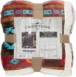 CARSTENS, INC. Wrangler Ultra Premium Super Soft Plush Sherpa Fleece Oversized Throw Blanket 54" x 68", Southwest Horizon