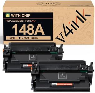 v4ink 148A W1480A (with Chip) Compatible Toner Cartridge Replacement for HP 148A 148X W1480A W1480X for HP Pro 4001 4001n 4001dw 4001dn MFP 4101 4101fdw 4101fdn Printer Ink (2-Pack Black)