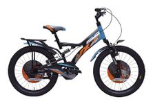 Hero F11 20T Bicycle for Kids | Dual Suspension | V Brake | Single Speed | Easy Self Assembly | Ideal for Kids 5 to 8 Years (Blue-Orange)