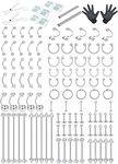 MILACOLATO 100Pcs Piercing Kit Surgical Steel 14G 16G Piercing Needles Tools Septum Eyebrow Lip Belly Button Ring Cartilage Tragus Helix Daith Stud Earring Labret Rook Industrial Piercing Jewellery