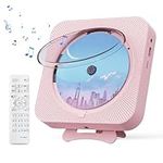 MICOCIOUS Portable CD Player with Bluetooth Desktop CD Player for Home CD Music Players with Remote Control,Timer,Built-in Dual Speakers with LED Display Home Audio Boombox FM Radio (Pink)