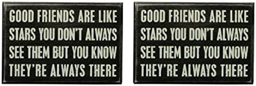 Primitives by Kathy Good Friends Wooden Box Sign Set of 2 6 X 4 X 1.75