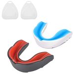 2 Pcs Sports Mouth Guard Adults and Junior Gum Shield with Case, Mouldable Slim Fit Mouthguard for Boxing, MMA, Rugby, Martial Arts, Judo, Karate, Hockey and All Contact Sports