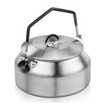 Flintronic 1L Camping Kettle, Stainless Steel Camping Kettle, Outdoor Portable Water Pot, Camp Tea Coffee Pot for Tea, Quick Boil for Outdoor Cooking Picnic Hiking