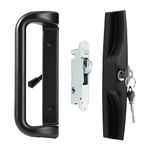 House Guard Patio Door Lock and Handle Set with Key, Choices That Add a Unique Signature to Your Patio Glass Sliding Door Lock,Suitable for a Variety of Replacement Sliding Patio Doors Lock (Black)