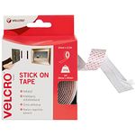 VELCRO Brand Stick On Tape , Cut-to-Length Strong Hook & Loop Self Adhesive Sticky Tape Perfect for Room Décor & Home, Office, Garage Use . White , 20mm x 2.5m