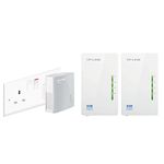 TP-Link TL-WPA4220T KIT 2-Port Powerline Adapter WiFi Starter Kit, Range Extender, Broadband/WiFi Extender, WiFi Booster/Hotspot, No Configuration Required, UK Plug