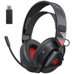 PH3 Wireless Gaming Headset with Microphone for PS5, PS4, Switch, PC, Mac, Bluetooth Wireless Gaming Headphones, 2.4GHz Low Latency PS5 Headset for Adult Kids with Lossless Audio, 50Hrs Battery, Black