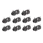 uxcell PCB Mount 2.5mm 3 Pin Socket Headphone Stereo Jack Video Connector PJ208 Black 10Pcs