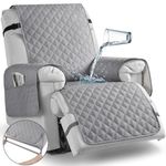 TAOCOCO Non-Slip Recliner Chair Cover Sofa Slipcover, Pet Cover for Small Recliner Chair with Elastic Straps, Washable Reclining Chair Cover Recliner Furniture Protector (23'' Small, Light Gray)