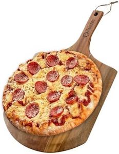 Chef Pomodoro Pala Pizza 30 cm, Tabla Pizza Horno de Madera de Acacia para Hornear Pizza Casera y Pan, Bandeja Madera Aperitivos, Embutidos y Quesos, Utensilios de Cocina para Pizzeros