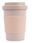 JunWish Plant-Based Reusable Coffee Cup with Lid & Sleeve, Microwave & Dishwasher Safe Travel Mug, made from Bamboo Fiber, Eco-friendly (12oz / 350ml)