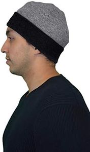 Cashmere Boutique: 100% Pure Cashmere Reversible Toque Hat (Color: Black, Size: One Size)