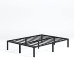 Zinus Yelena Double Bed frame - Bed 135x190 cm - 36 cm Height with Underbed storage - Metal Platform Bed frame with Steel slat support - Black