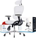 Oline ErgoPro Ergonomic Office Chair - Rolling Desk Chair with 4D Adjustable Armrest, 3D Lumbar Support and Blade Wheels - Mesh Computer Chair, Gaming Chairs, Executive Swivel Chair (White)