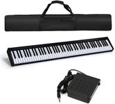 COSTWAY 88-Key Digital Piano Keyboard, Full Size Semi-Weighted Keyboards with MIDI, Sustain Pedal & Carrying Bag, Portable Electric Pianos for Beginner, Kids, Adult