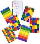 60 Bulk Pack Colorful Building Block Bricks Mini Notepads Spiral Notebooks Kids Carnival Birthday Theme Party Favor Supplies Decoration for Teens Girls Boys Teacher Children Classroom Rewards