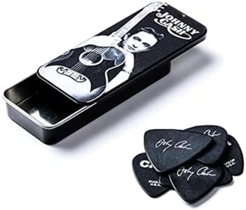 Dunlop JCPT01M Johnny Cash Memphis Pick Tin, Assorted, Medium, 6 Picks/Tin