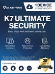 K7 Ultimate Security Antivirus Software 2024 |1 Device,1 Year| Threat Protection, Internet Security,Data Backup,Mobile Protection|Windows laptop,PC, Mac®,Phones,Tablets- Email Delivery in 2 Hours