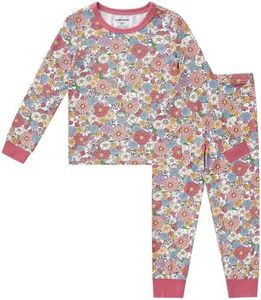 pureborn Kids Viscose from Bamboo Pajamas Set Gril Sleepwear Daisy 6-7Y