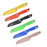 Fruit Knife, New Sharp and Durable Fruit Knife Set with Protective Cover, Fruit Knives Small Suitable for Most Types of Vegetables, Fruits and Meat,6 Pieces (Pink, Blue, Green,Black,Yellow,red)