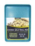 casaWare 13 x 9 x 1-Inch Ultimate Series Commercial Weight Ceramic Non-Stick Coating Cookie/Jelly Roll Pan (Blue Granite)