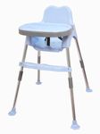 My Giraffe - 3 in 1 - Easy to Clean - Spotty Baby Dining Chair with Footrest, Adjustable Tray and Seat Belt (Light Blue), Upto 20 kgs