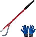 MegaChoice Steel Log Peavey Tool, Cant Hook, with Moving Hook & Gloves, 42in Tree Log Roller for Moving Logs Between 8in and 32in Diameters