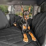 4Knines Hard Bottom Car Seat Cover for Dogs – Waterproof Back Seat Extender – Heavy Duty Car Seat Protector for Cars, SUVs, Trucks – Built-in EZ Open Door Protection (Patent Pending) - Black, Regular