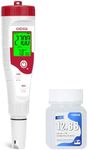GIDIGI Digital Pool Salt Tester,pH Salinity Meter for Saltwater Pool,5 in 1 Salt Meter Pool Water Tester with 12.88 mS/cm Calibration Solution,Saltwater Aquarium pH Test,TDS PPM EC Reader for Water