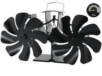 Tomersun Log Burner Fan Mini Heat Powered Fan Fireplace Eco Fans Silent for Home Wood Burning/Log Burner/Fireplaces 16 Blades