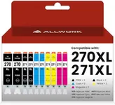 ALLWORK PGI270XL CLI271XL Compatible Ink Cartridges Replacement for Canon PGI-270XL CLI-271XL Works with Canon PIXMA MG5720 MG5721 MG5722 MG6820 MG6821 MG6822 TS6020 TS5020 10 Pack